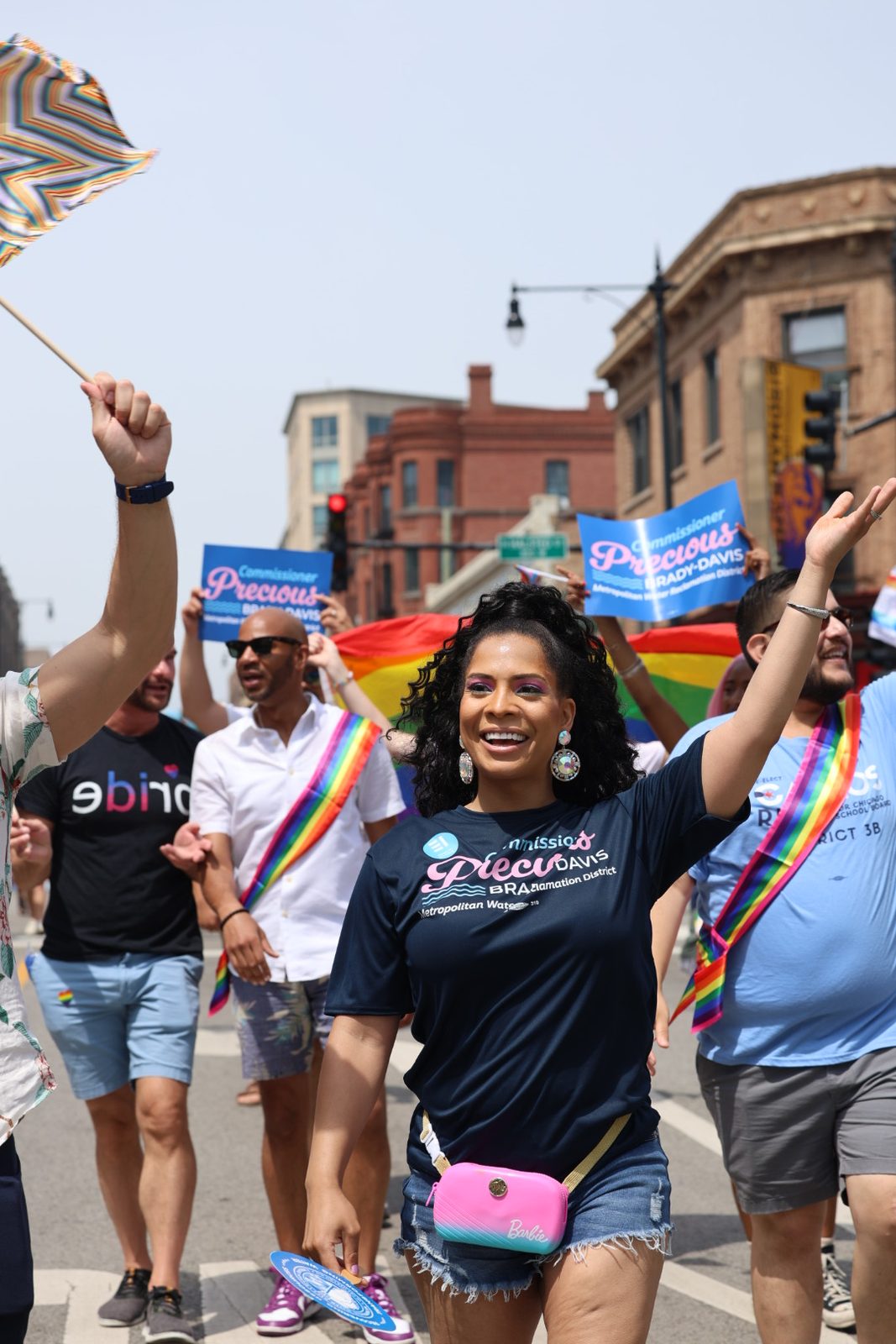 Marching in the Chicago Pride Parade